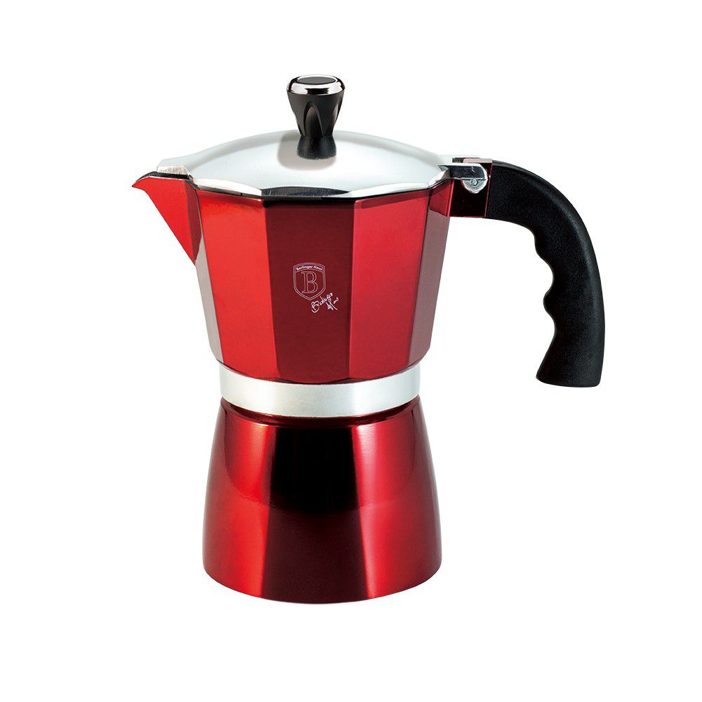 Berlinger Haus 3 Cups Aluminium Coffee Maker - Burgundy Edition