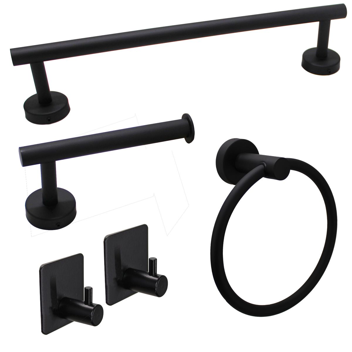 LMA 5 Piece DIY Bathroom Accessories Set - Round Ring Towel Holder