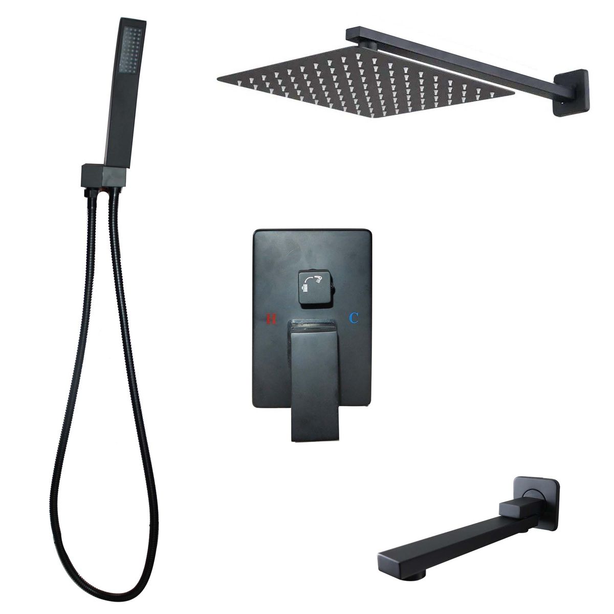 LMA Concealed 3 Way Shower & Bathtub Spout System with In-Wall Diverter