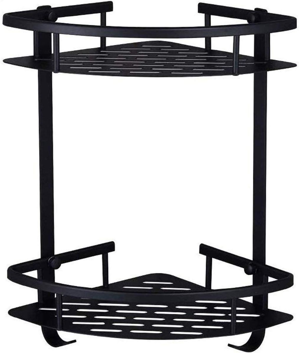 LMA Silver Wall-Mount Corner Shelf 2 Tier Shower Rack
