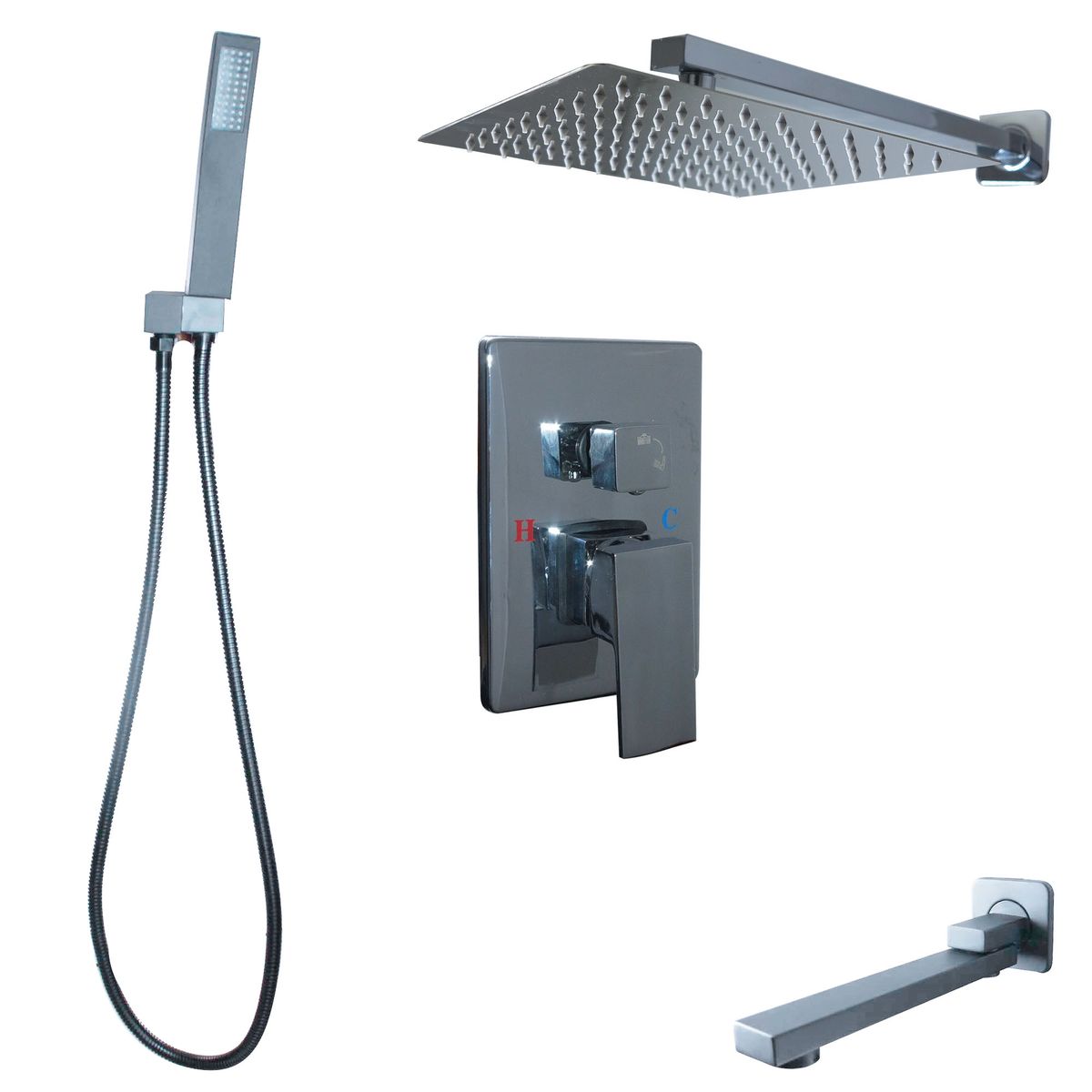 LMA Concealed 3 Way Shower & Bathtub Spout System with In-Wall Diverter