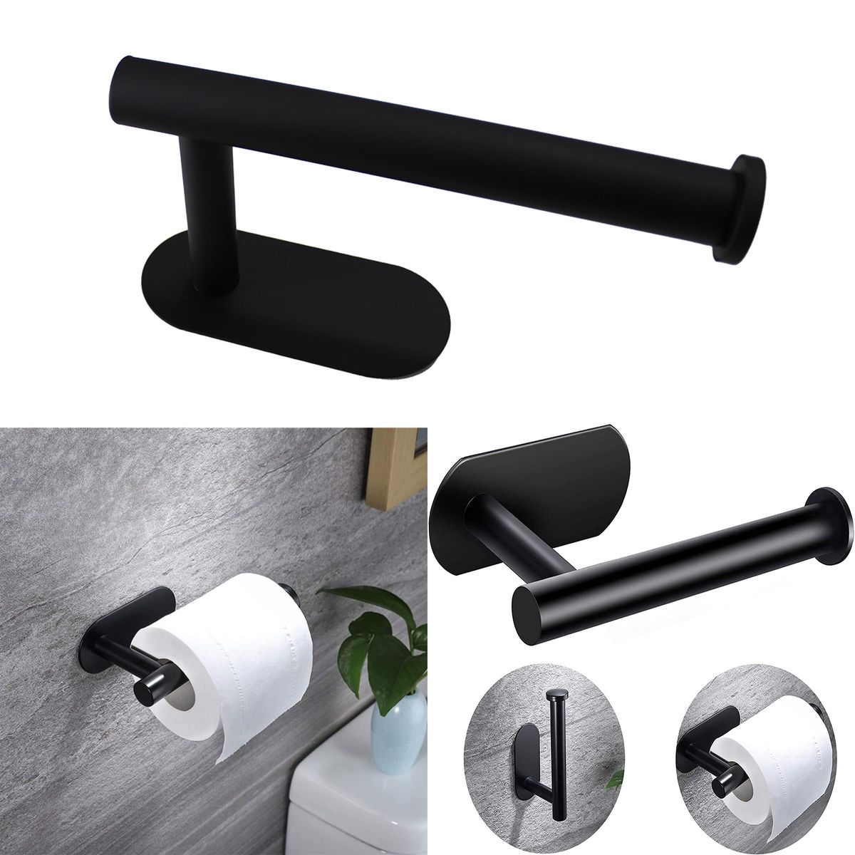 LMA 4 Piece DIY No-Drill Bathroom Accessories Set - Oval