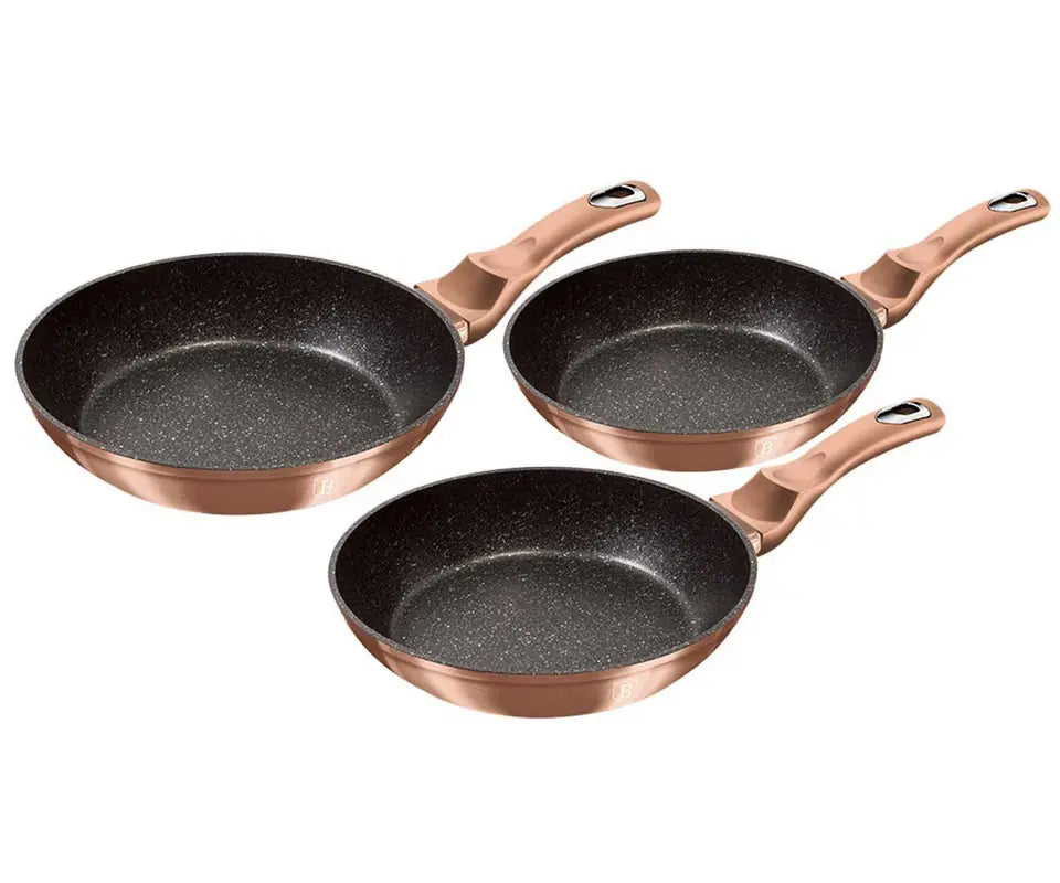 Berlinger Haus 3 Pcs Frypan Set - Metallic Line Rose Gold Edition