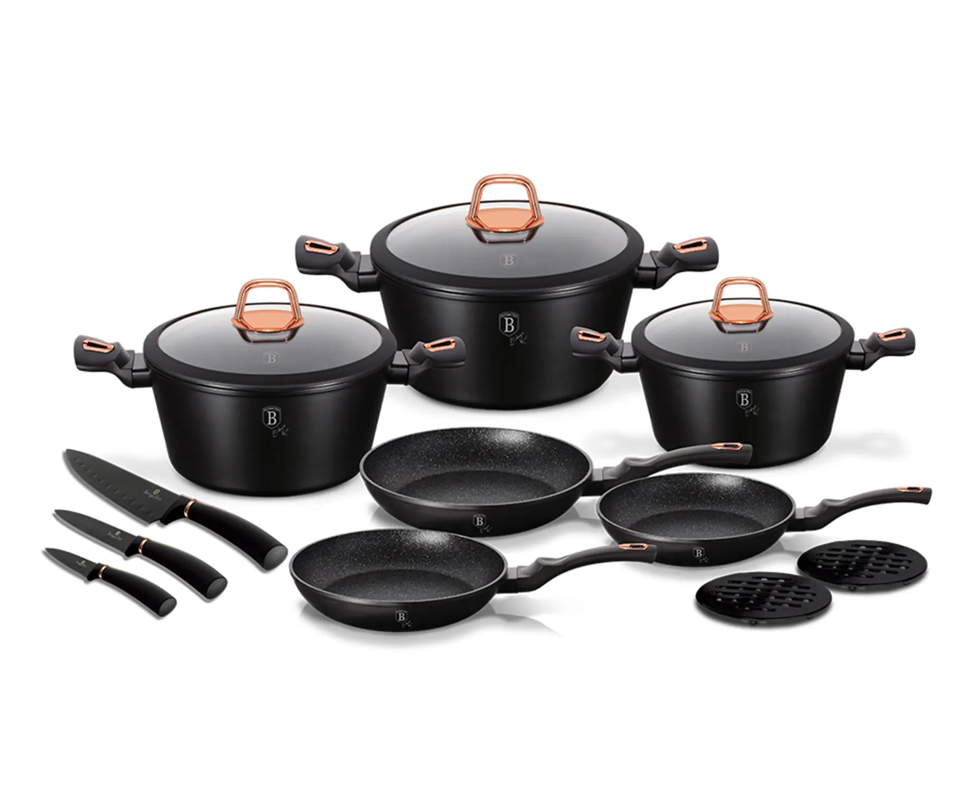 Berlinger Haus 14 Piece Cookware set - Black Rose
