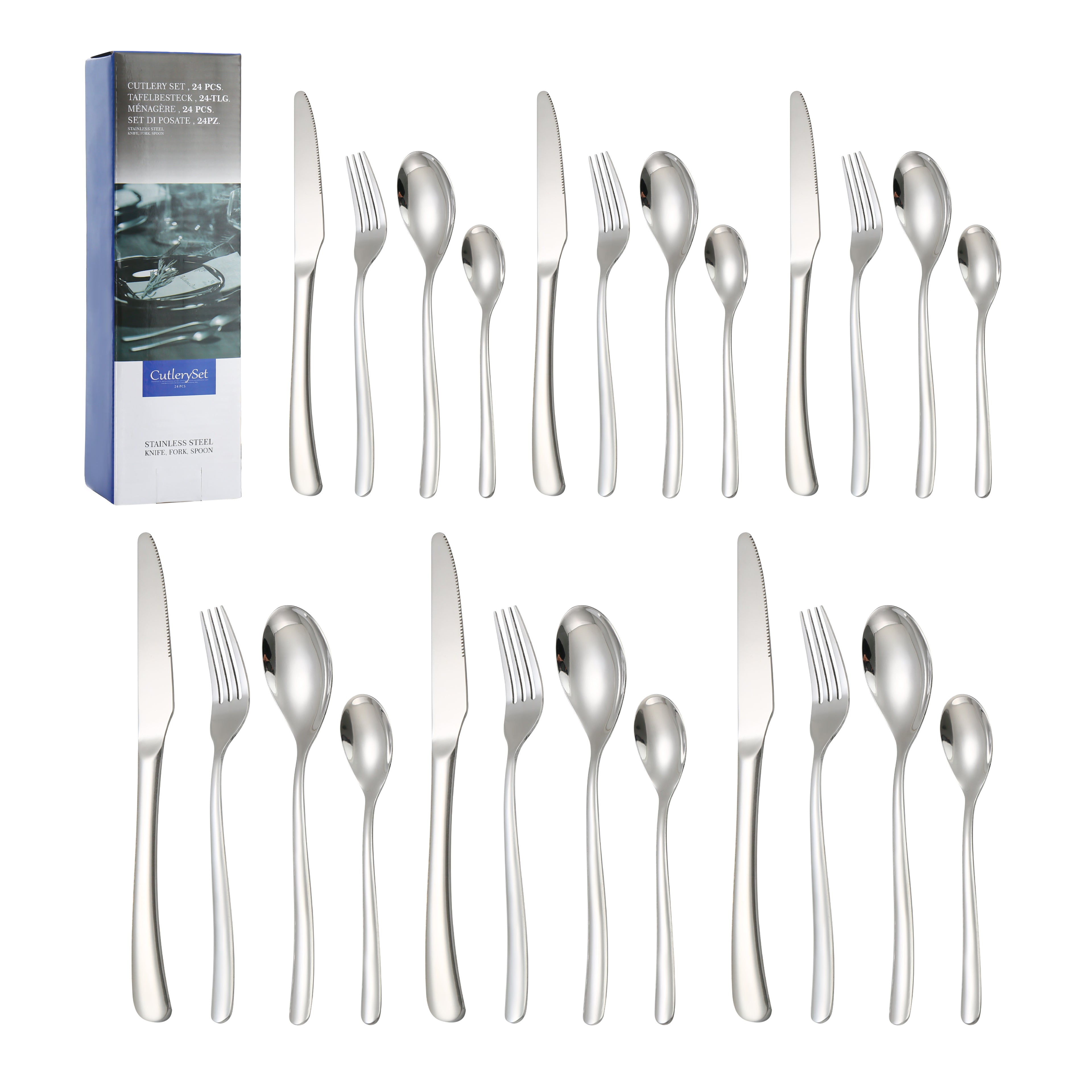 LMA Branded 24 Piece Stainless Steel Cutlery Set B002 Design