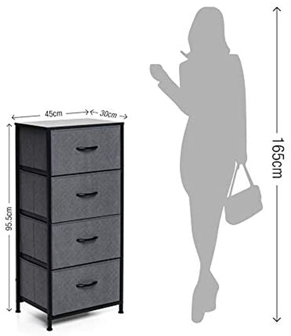 LMA Branded Economical Metal Frame & Fabric - 4 Drawer Cabinet