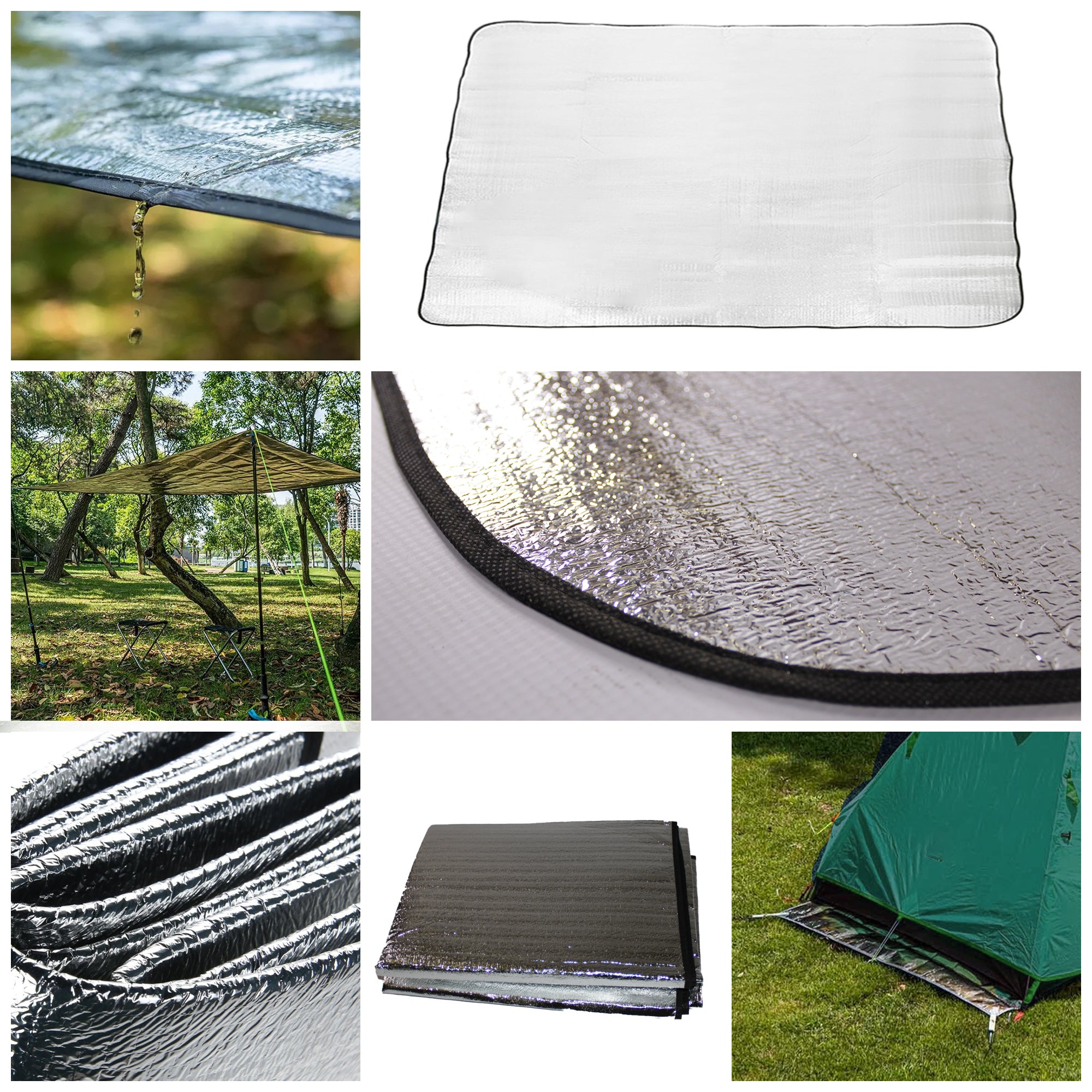 200x200cm Waterproof 3 Man Instant Tent & 190X190cm Foil & Foam Camping Mat