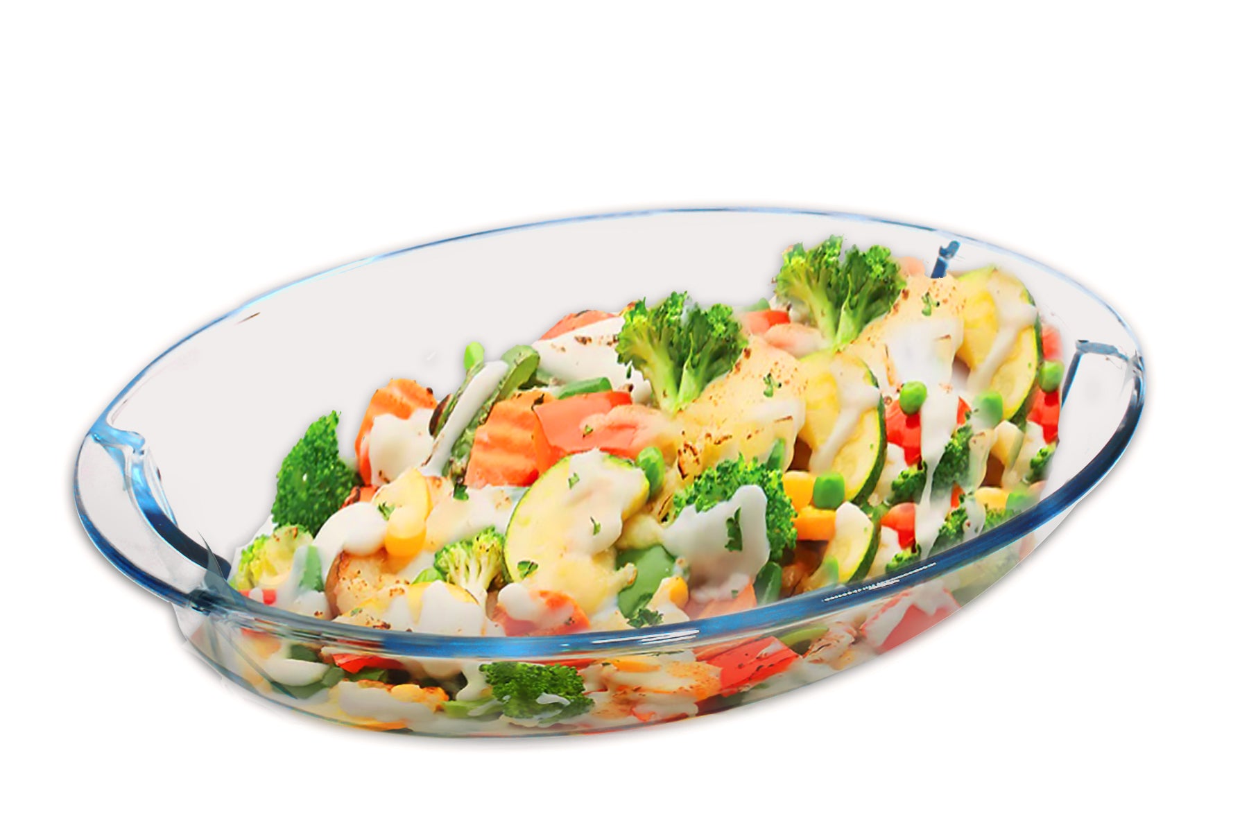 3 Pcs Oval Oven-Safe Glass Baking Roasting & Casserole Dish Set 1/1.4/2.2L