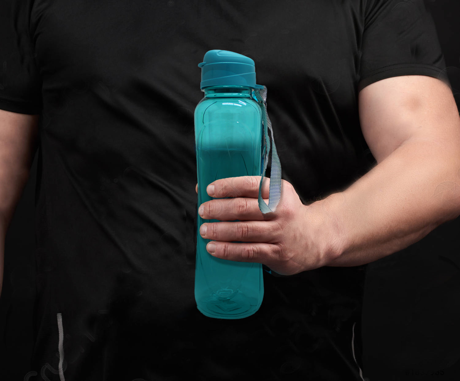 Set of 3 600ml Sky Plastic Sports Water Bottle with Strap and Snap Lock Lid