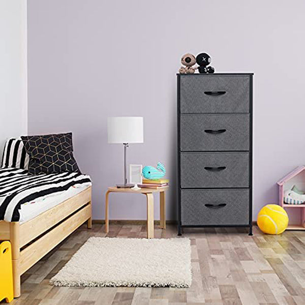 LMA Branded Economical Metal Frame & Fabric - 4 Drawer Cabinet
