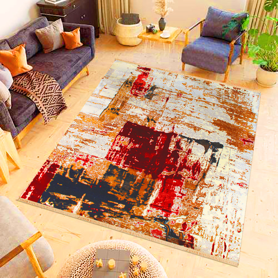 235x160cm Authentic Turkish Cappadocia Quality Woven Rug - Beige / Navy 5724A