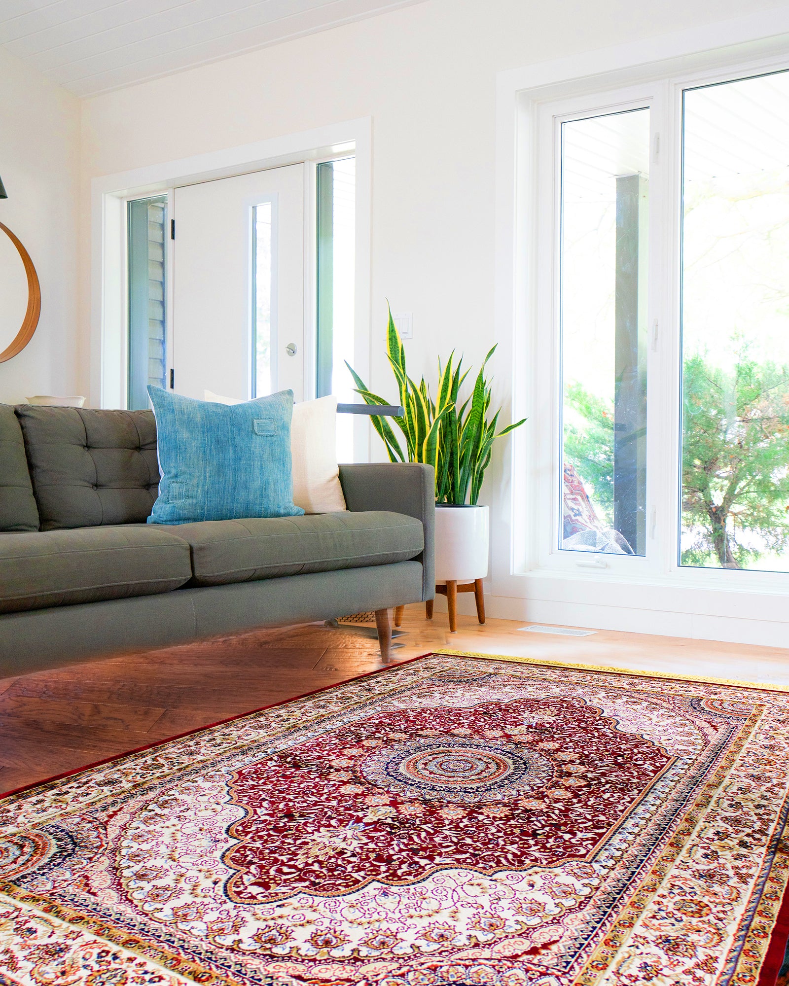 160x230cm Kozan Oriental Authentic Turkish Area Rug Beige / Red 6050A