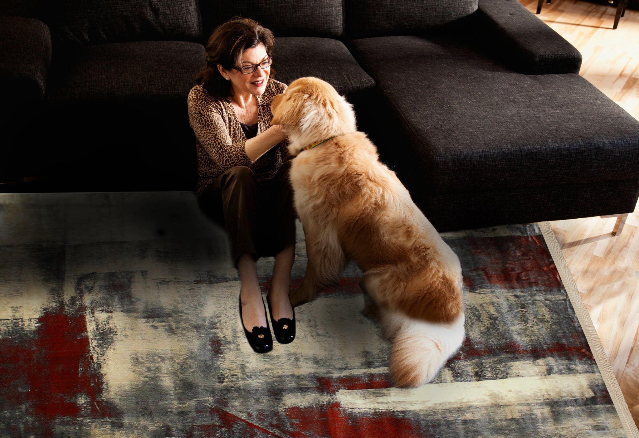 235x165cm Authentic Turkish Cappadocia Quality Woven Rug - Beige / Orange 9737A