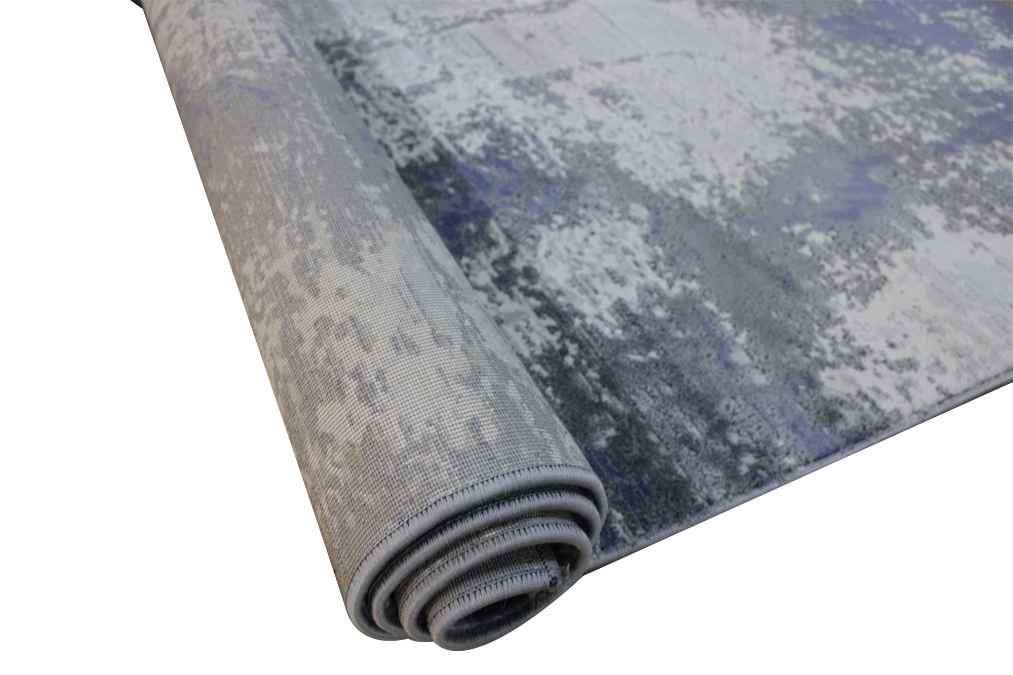 230x160 Babil Turkish Textured Rug with Shimmering Yarn - Grey/Blue