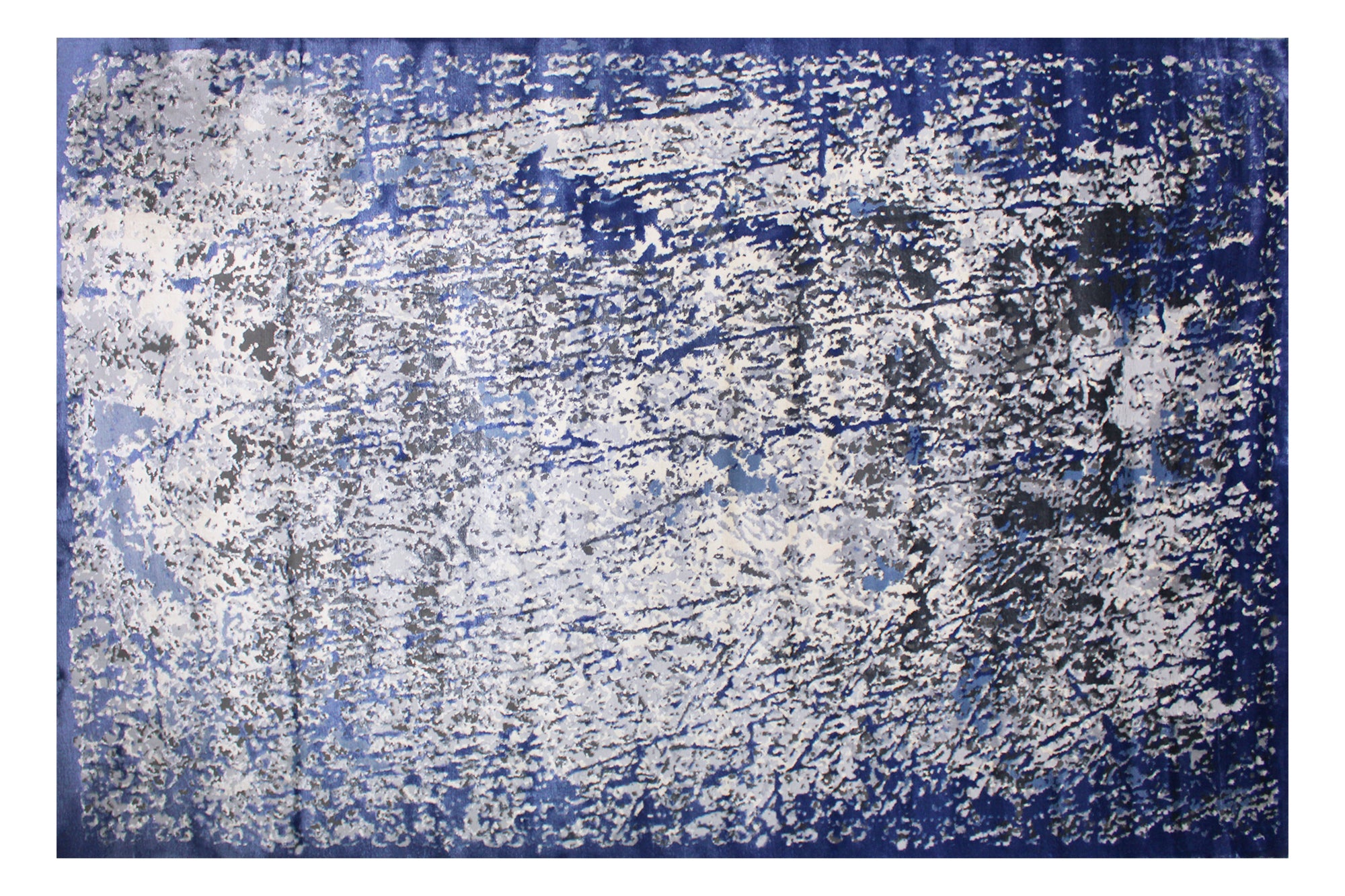 230cmx160cm Babil Textured Turkish Rug with Shimmering Yarn - L. Grey L. Blue 9981A