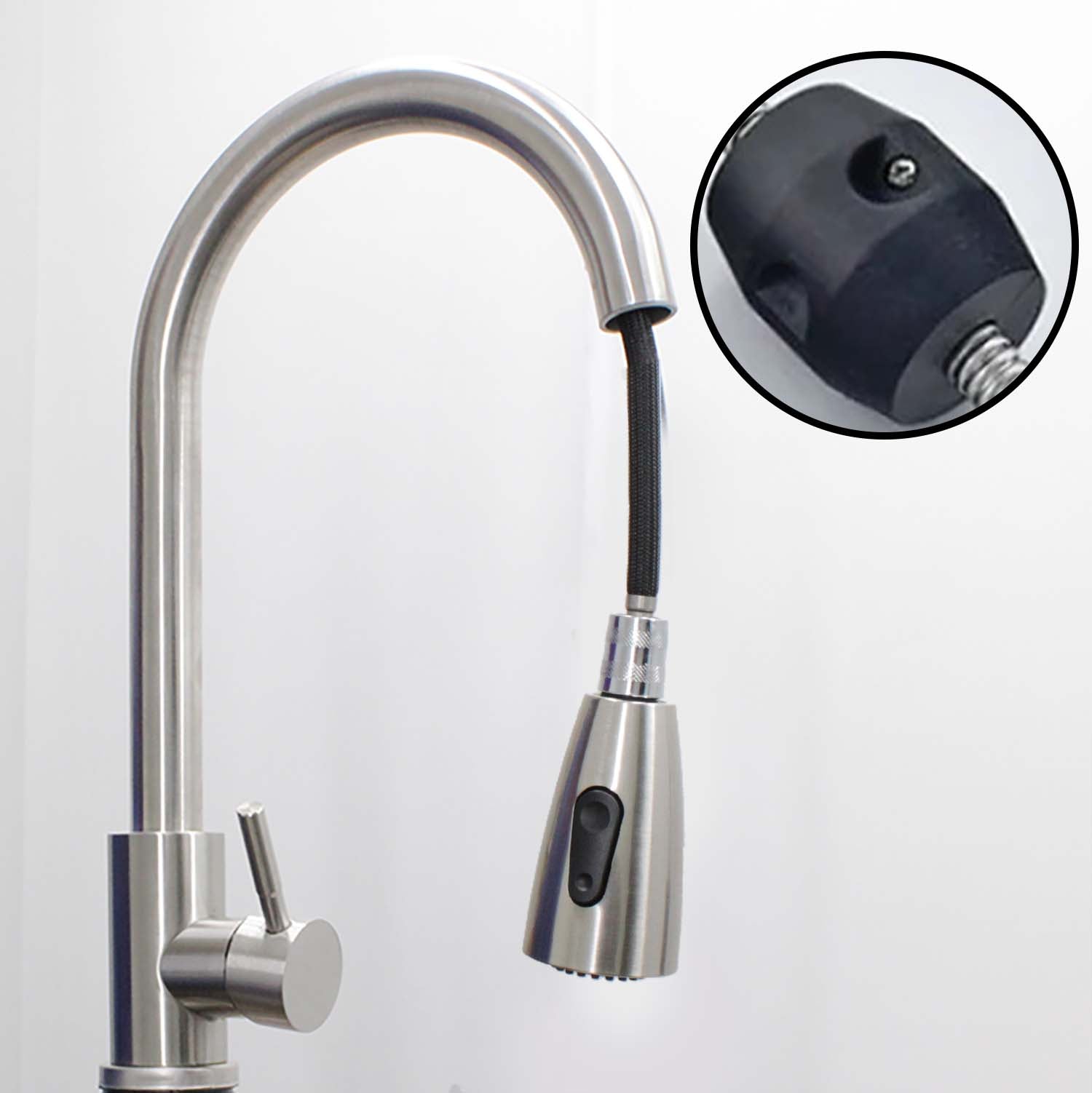 LMA Heavy Duty Kitchen Tap Mixer with Self-Retracting Pullout Faucet BA6830