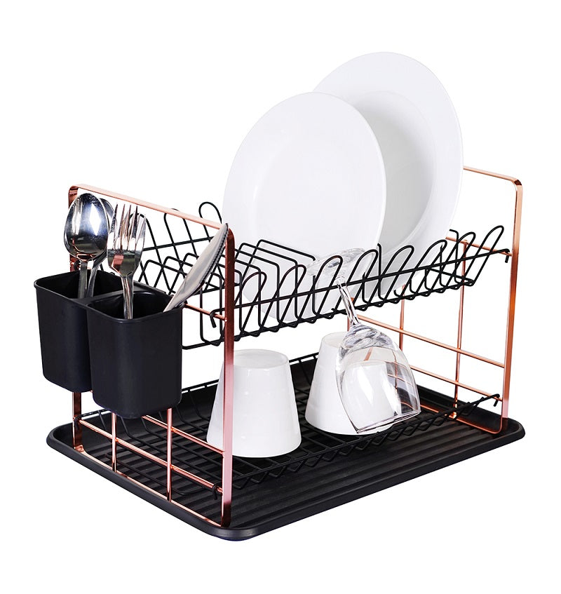 Berlinger Haus 48cm Stylish PP Dish Rack - Black Rose Collection