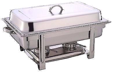 Stainless Steel Triple Pan Buffet - Catering Chafing Dish with Two Burners