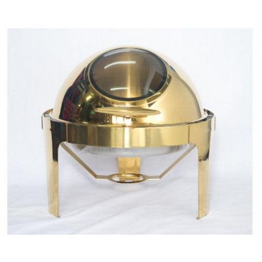 Roll Top Chafing Dish Round with Window - Gold
