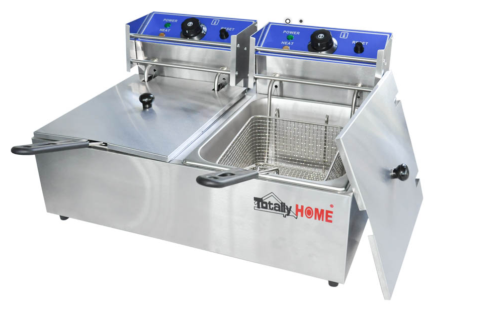 Totally Home 6L+6L Double Pan Electric Deep Fryer with Dry Boil & Overheat Protect