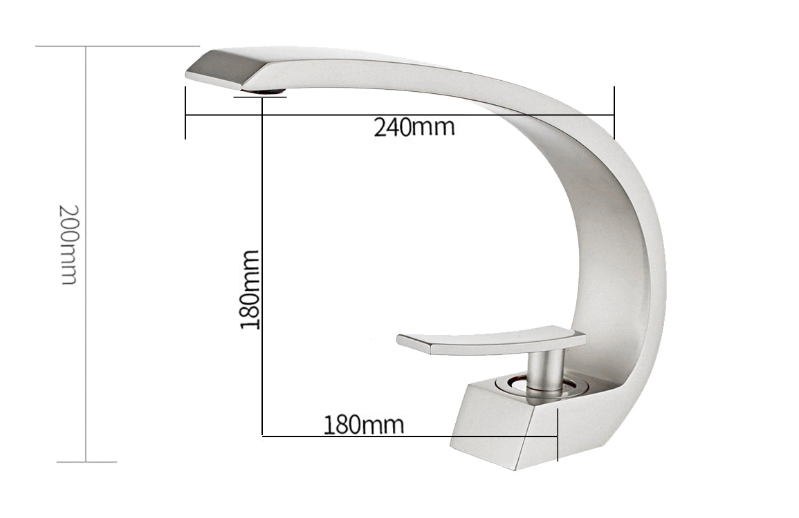 LMA Essentials High Bend Luxury Stainless Steel Bathroom Basin Mixer