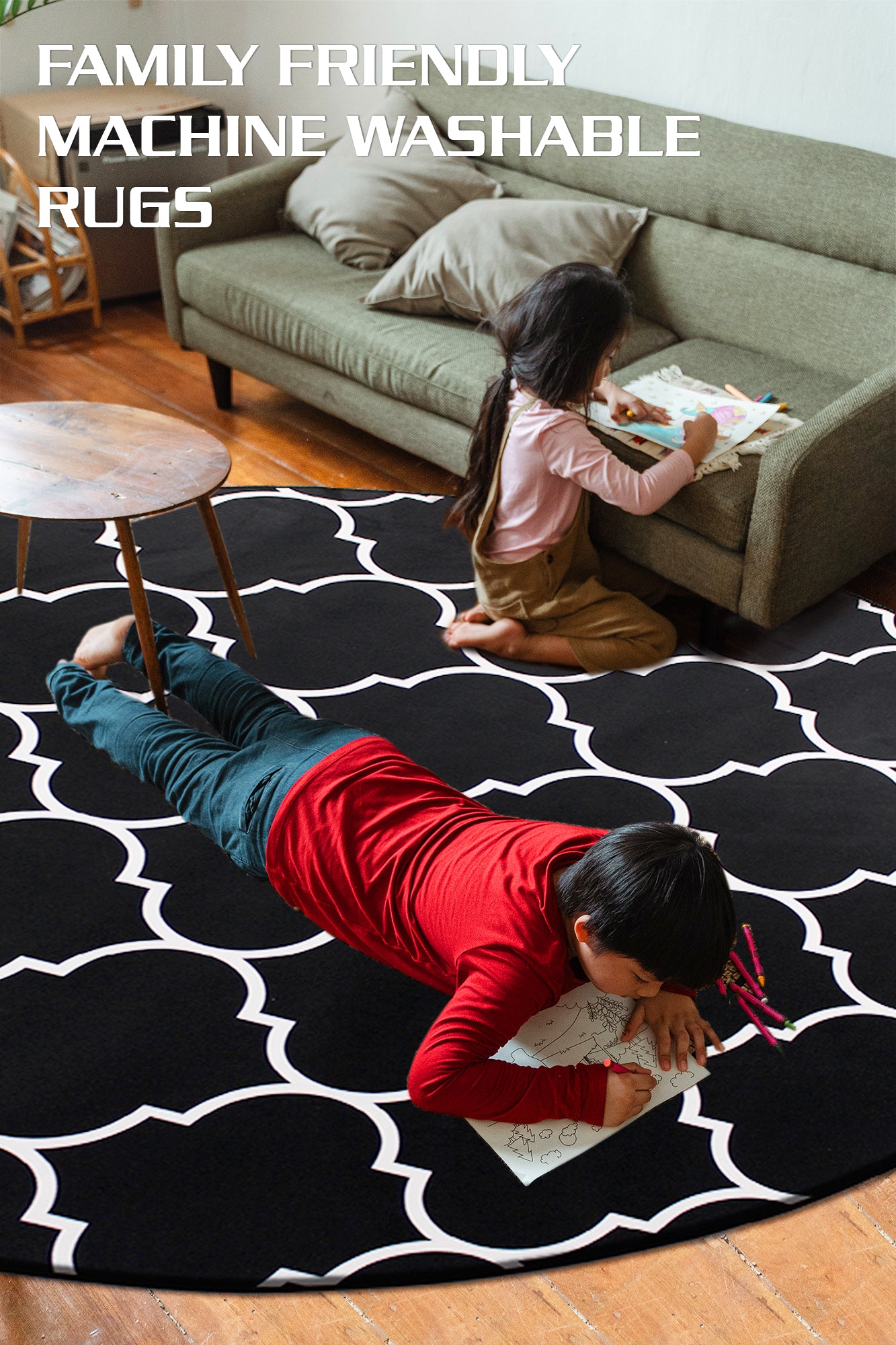 160cm Round LMA Branded 3D Printed Area Rug Lightweight - RCX61