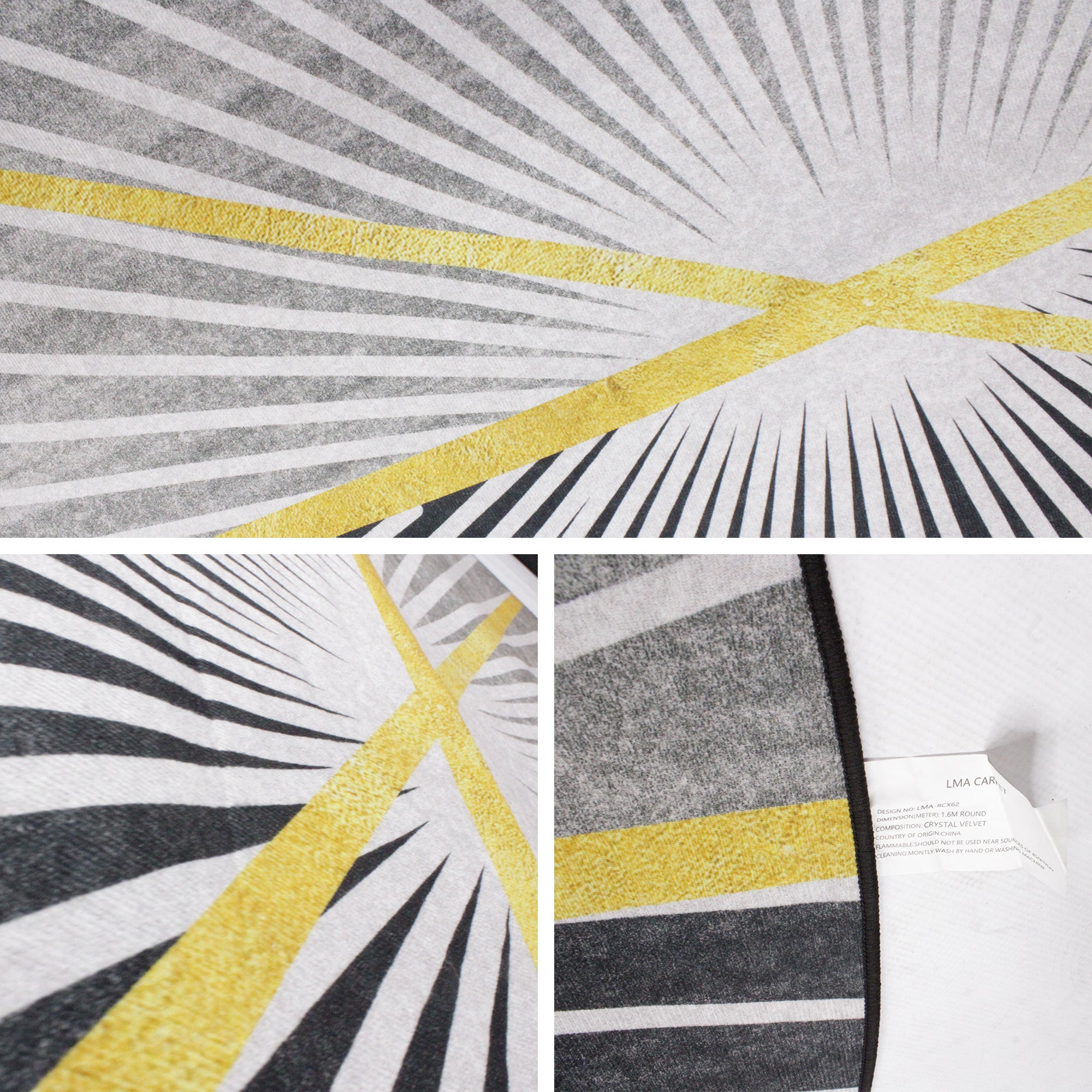 160cm Round LMA Branded 3D Printed Area Rug Lightweight - RCX62