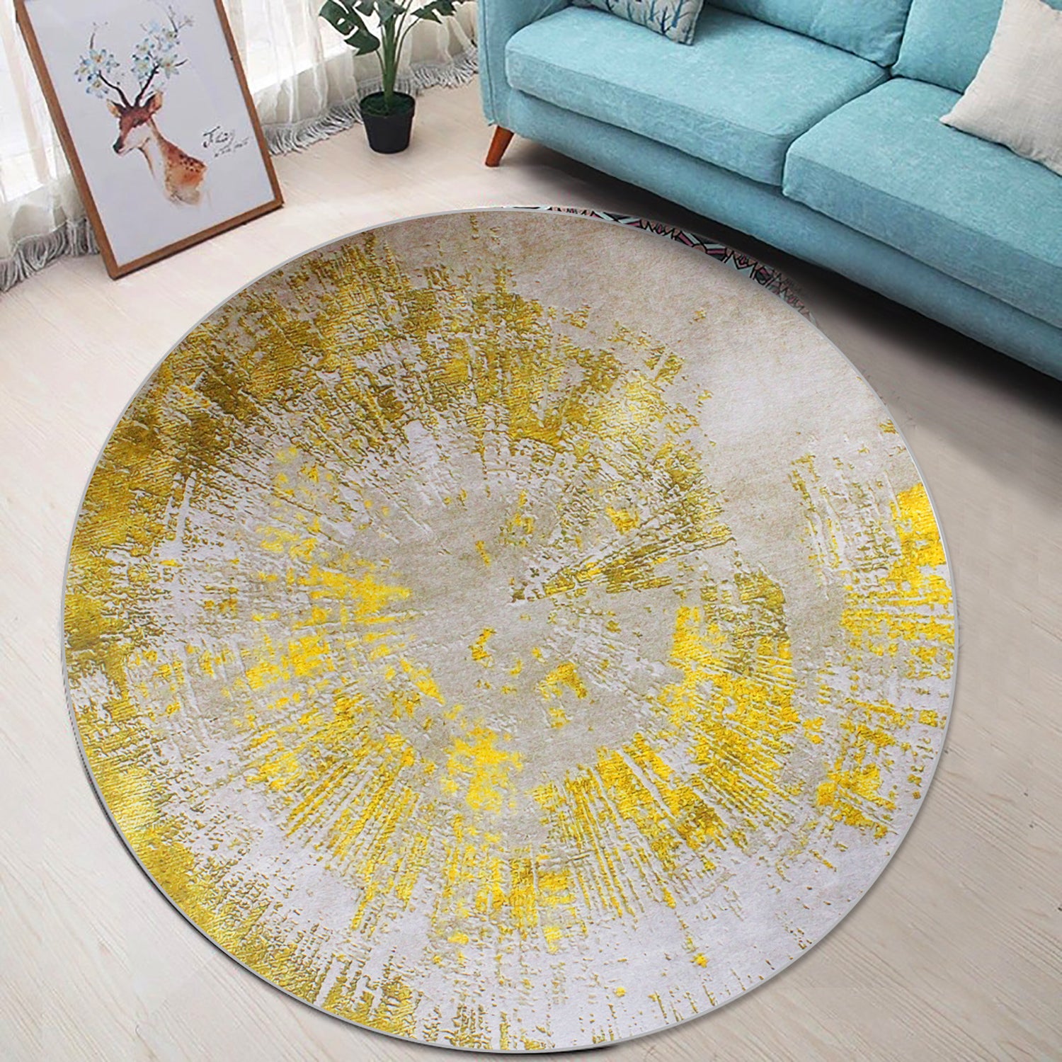 160cm Round LMA Branded 3D Printed Area Rug Lightweight - RCX63