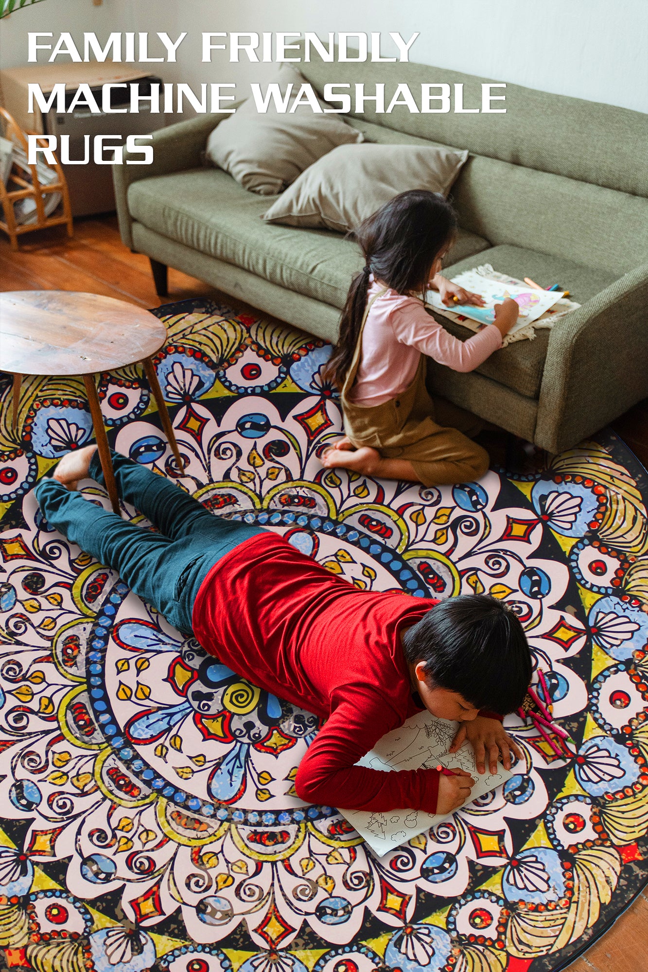 160cm Round LMA Branded 3D Printed Area Rug Lightweight - RM35