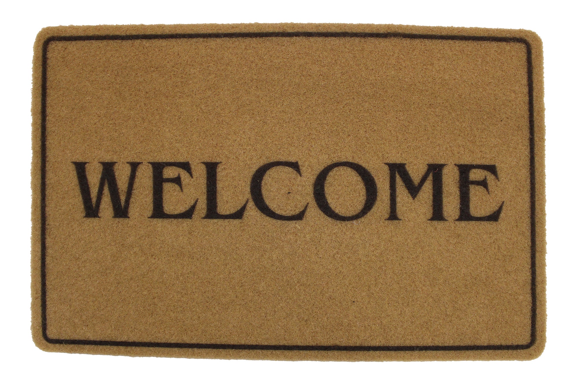 60cm x 39cm Durable Non Shedding Synthetic Coir Floor Mat - Welcome
