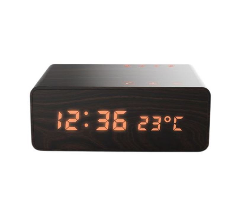 Aiwa Touch Control Digital Alarm Clock & Wireless Charger with USB Playback