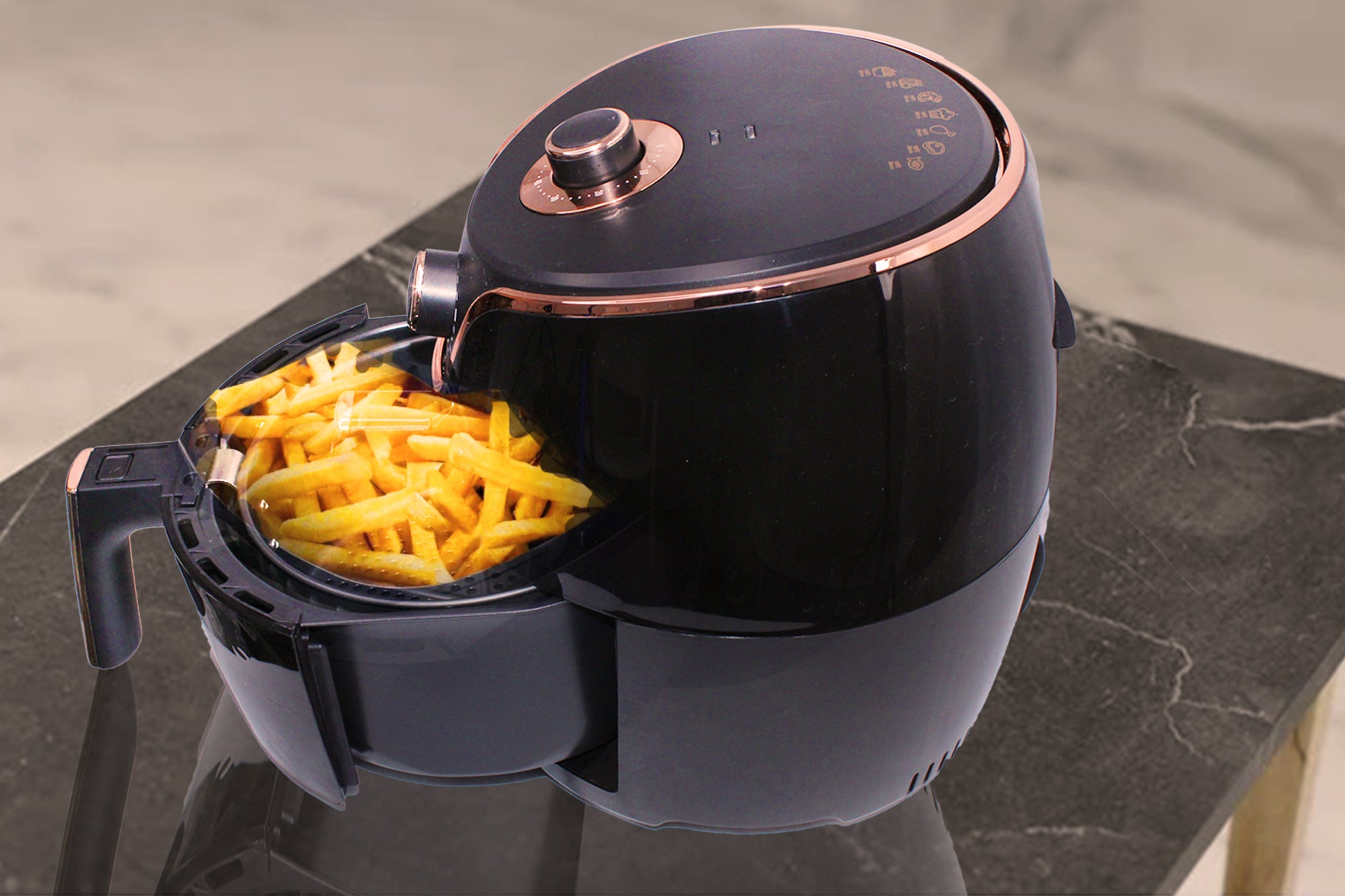 1400 Watt 3.5L Healthy Living Domestic Air Fryer & Baking Unit -Black Gold