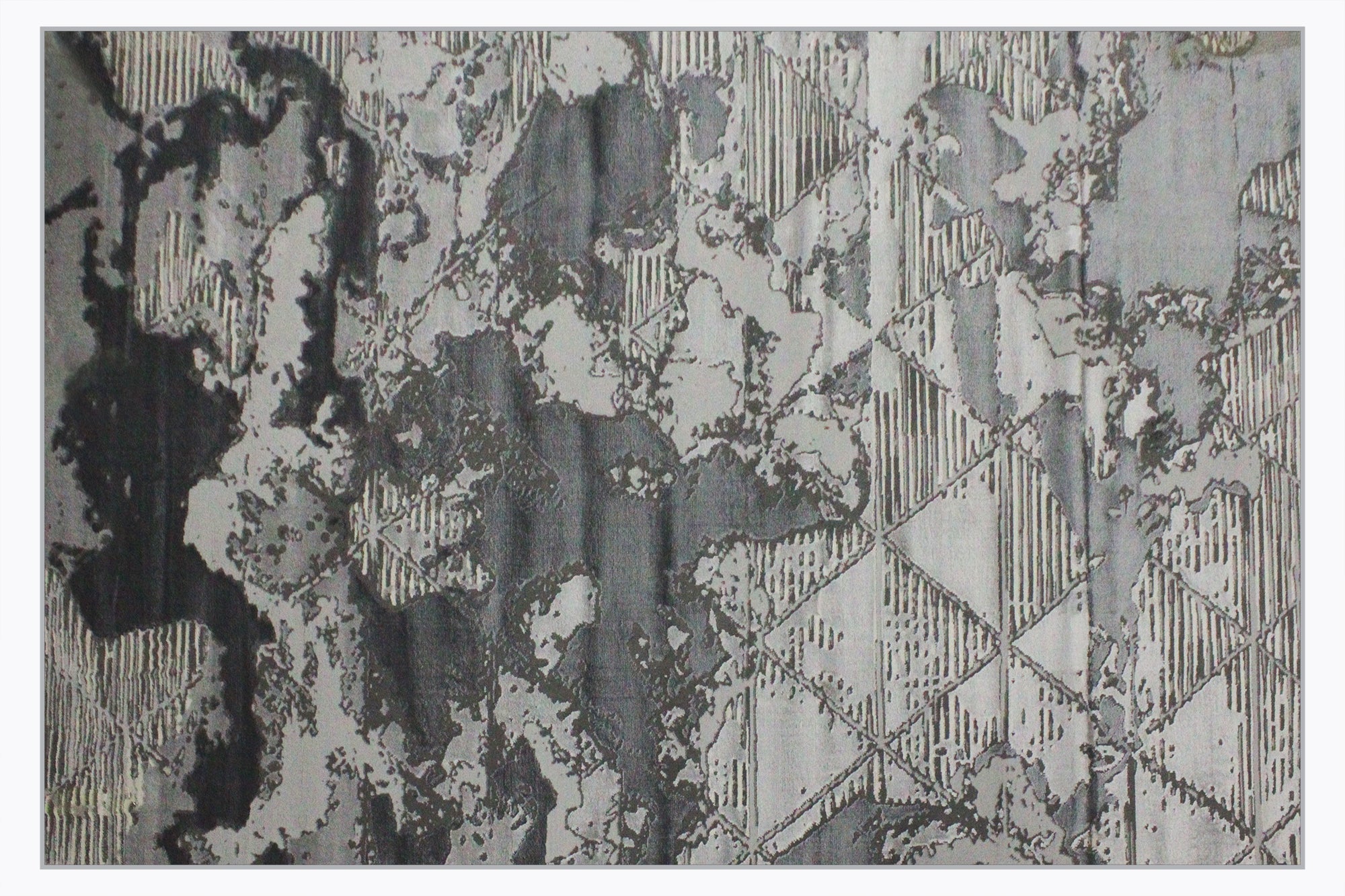 230x160 Babil Textured Geometric Turkish Rug with Shimmering Yarn Grey / L. Grey 5770A