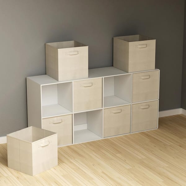 LMA Branded 4 Piece Collapsible Fabric Storage Cube Set