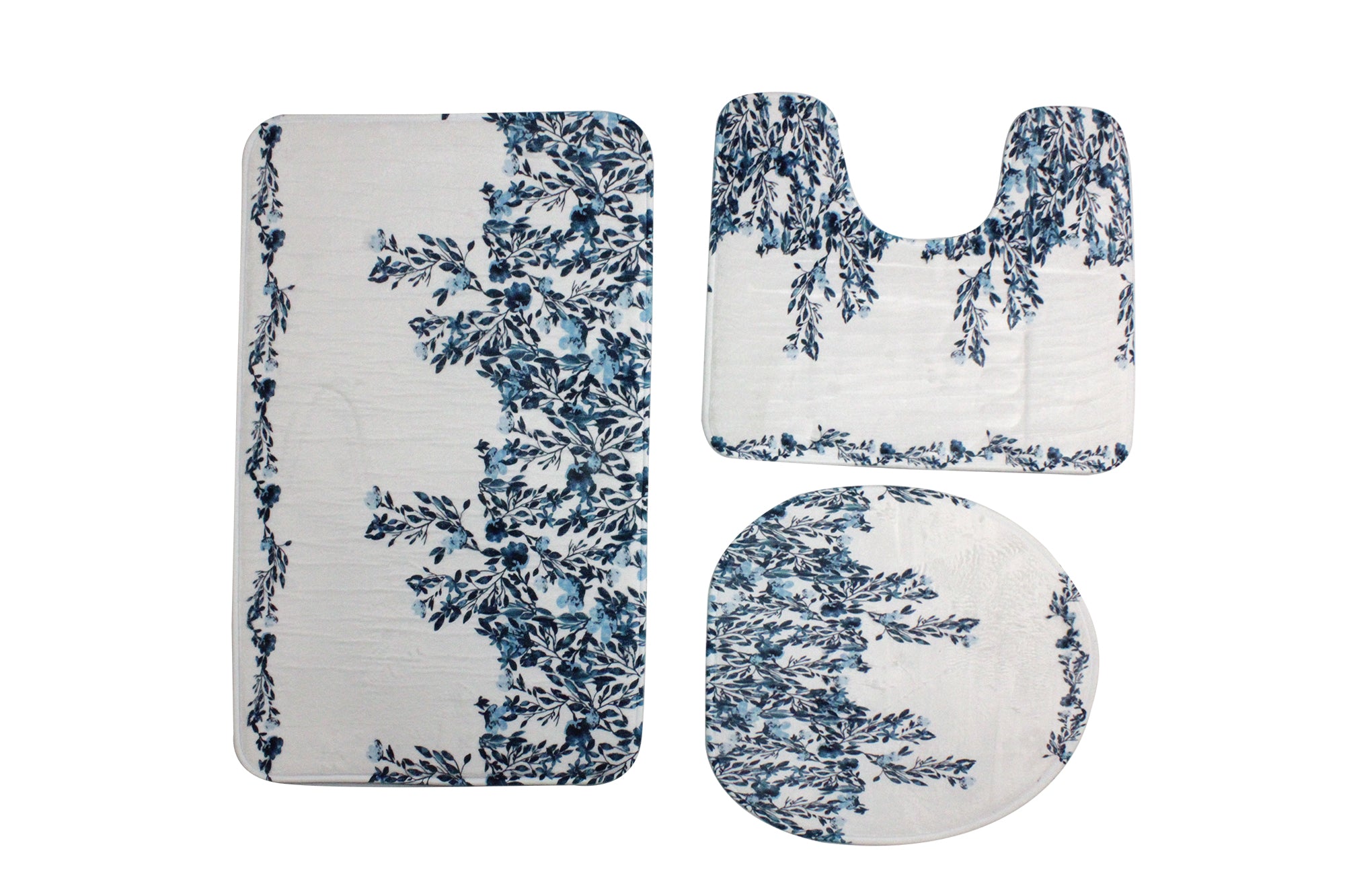 LMA 180cm Floral Fantasy Fabric Shower Curtain & 3 Piece Toilet Cover & Mat Set