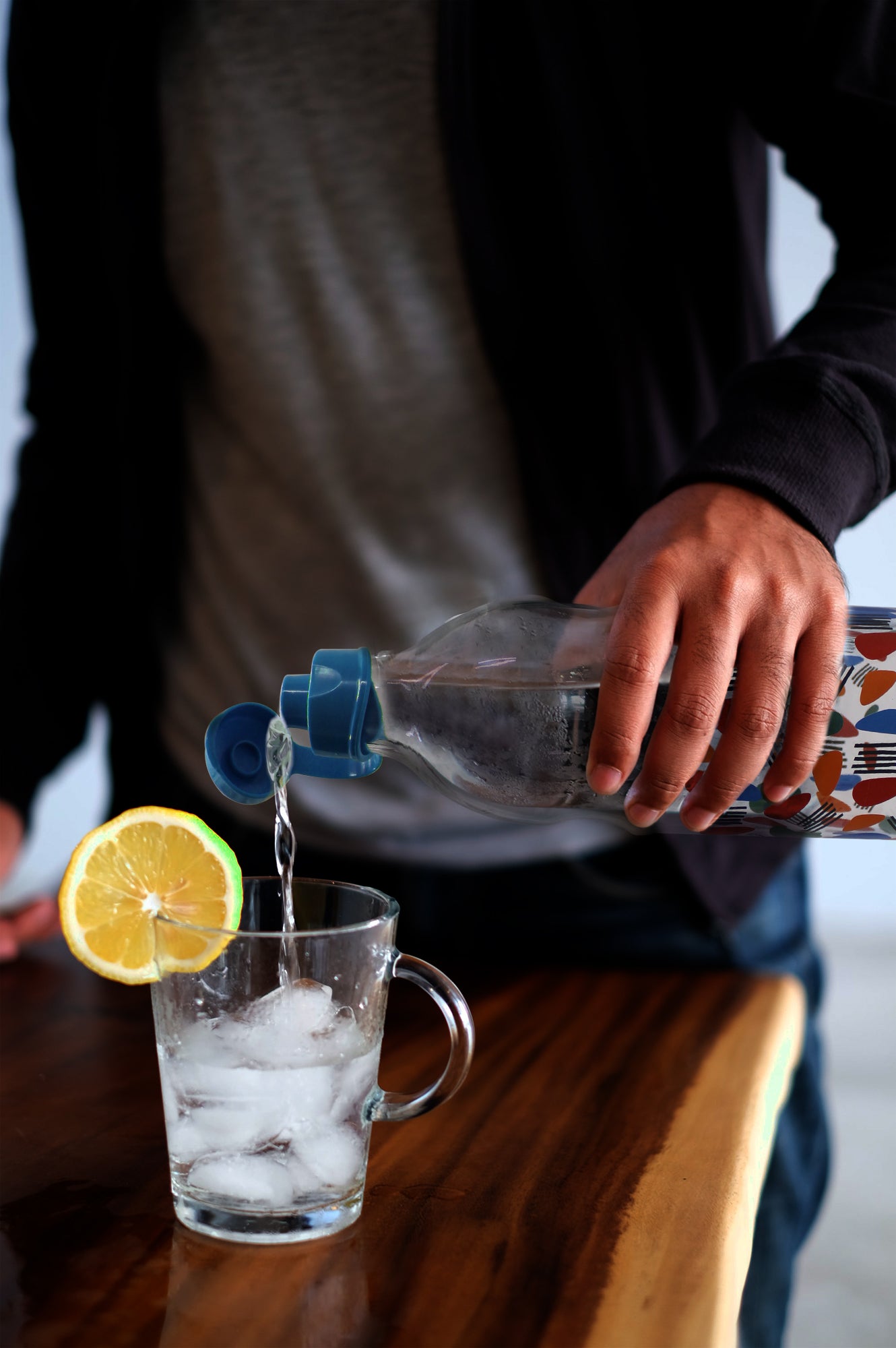 Set of 2 Milk & Water/Juice Refrigerator Safe Glass Bottles - 1 Liter