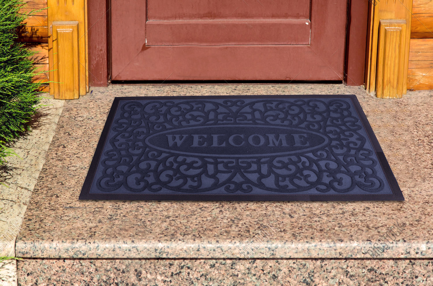 75cm x 45cm Embossed Pile Non-Slip Welcome Mat