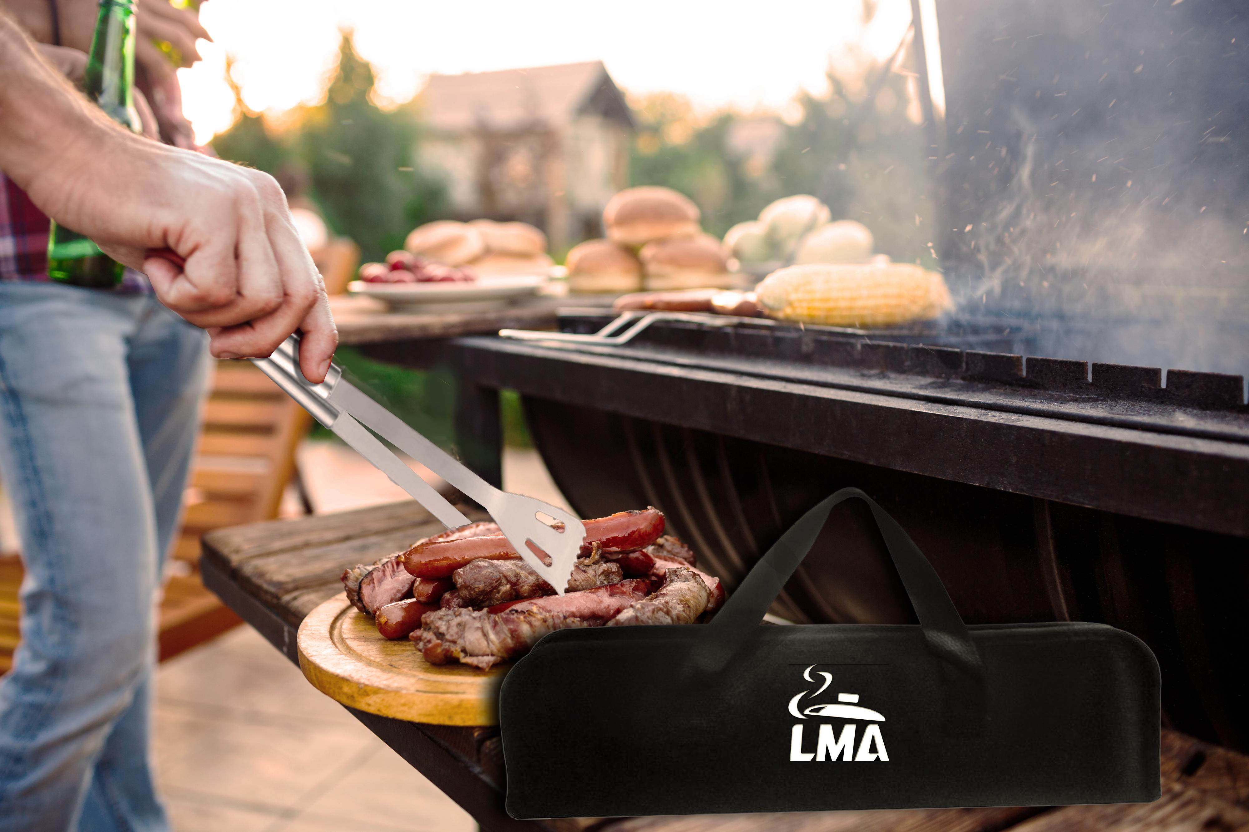 LMA Braai Master Stainless Steel 20 Piece Utensil Set in Carry & Basting Brushes