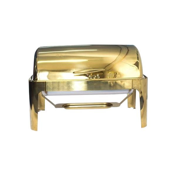 Rectangular Roll top Chafing Dish - Gold Food Warmer