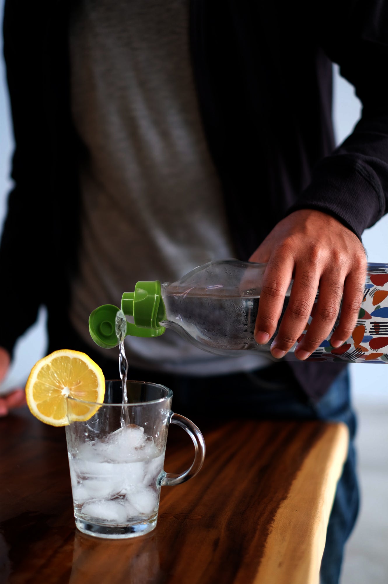 Set of 2 Milk & Water/Juice Refrigerator Safe Glass Bottles - 1 Liter