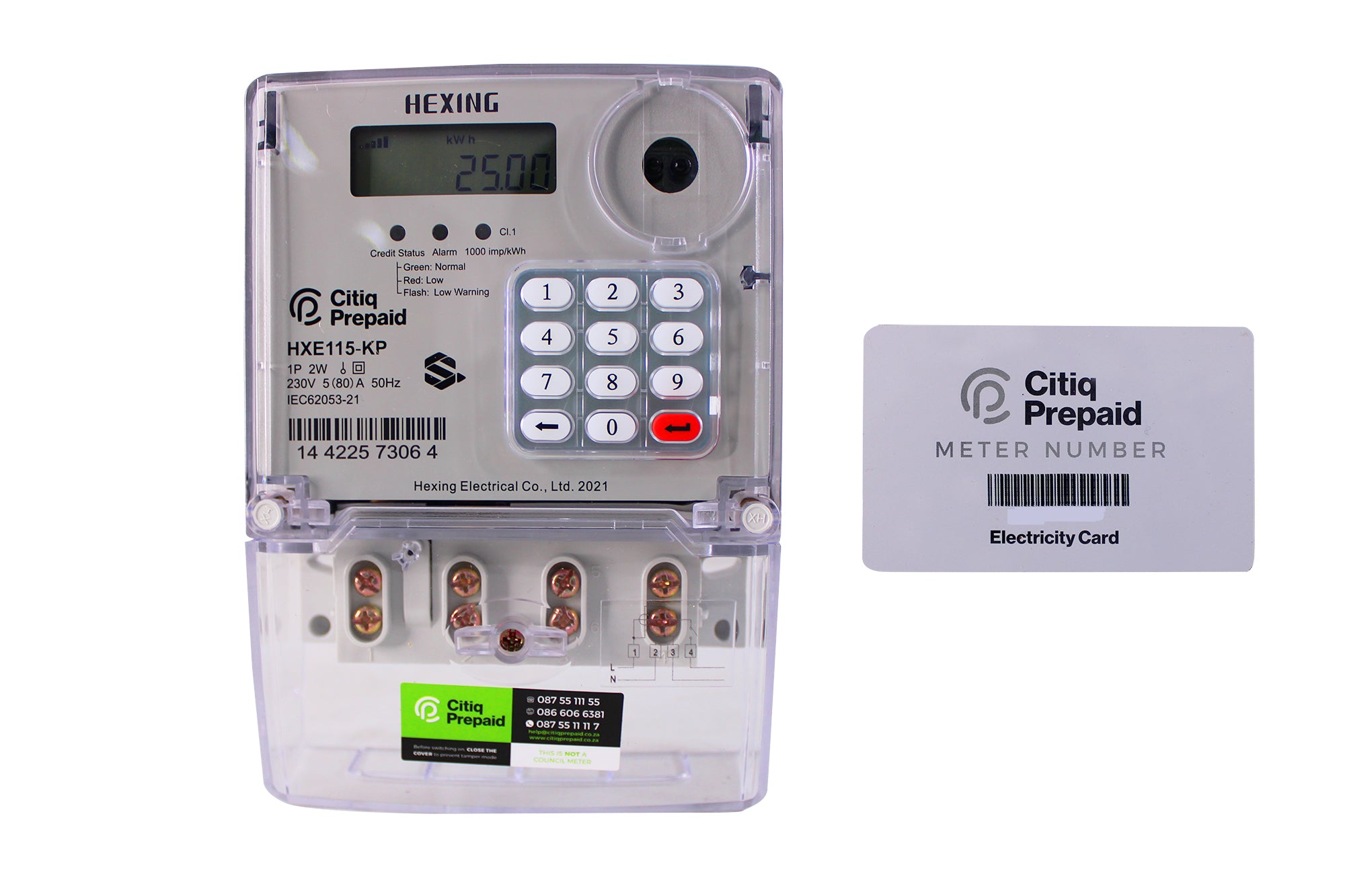 Citiq Hexing HXE115-KP Single Phase Prepaid Meter