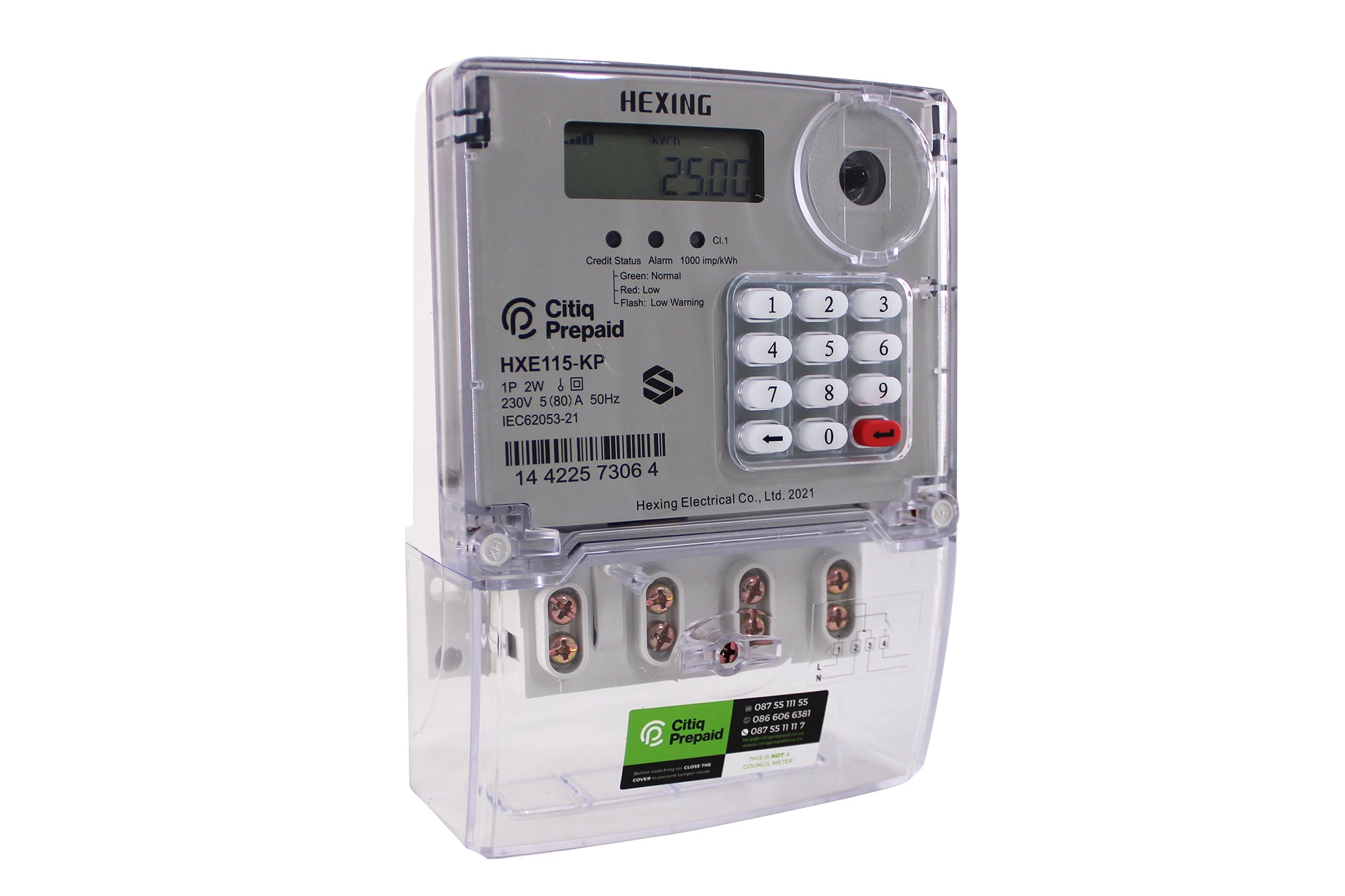 Citiq Hexing HXE115-KP Single Phase Prepaid Meter