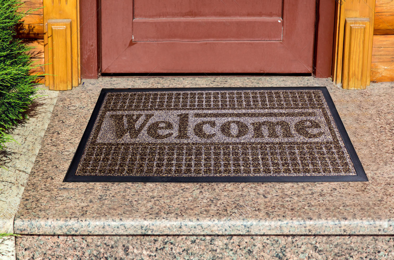 75cm x 45cm Non-Slip Abrasive Imitation Coir Door Mat - Welcome