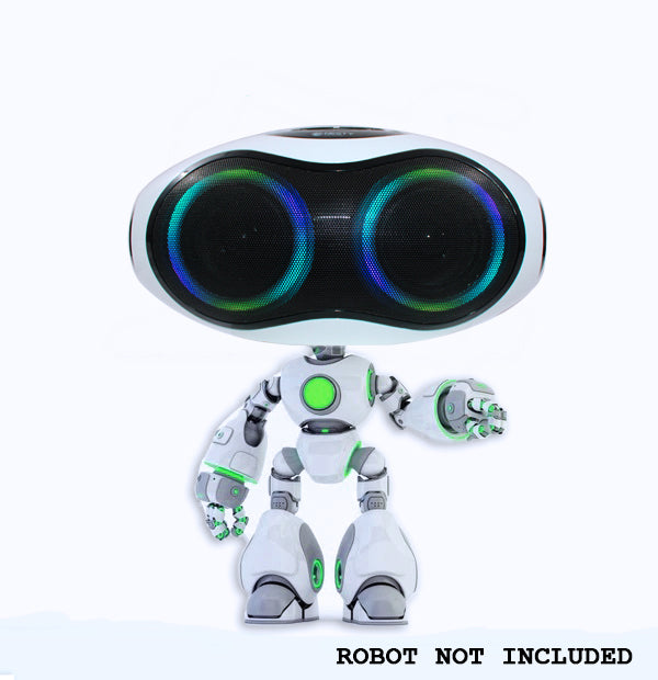 A2DP Robot Head Bluetooth Speaker with EQ Function & Bass Maximiser - White