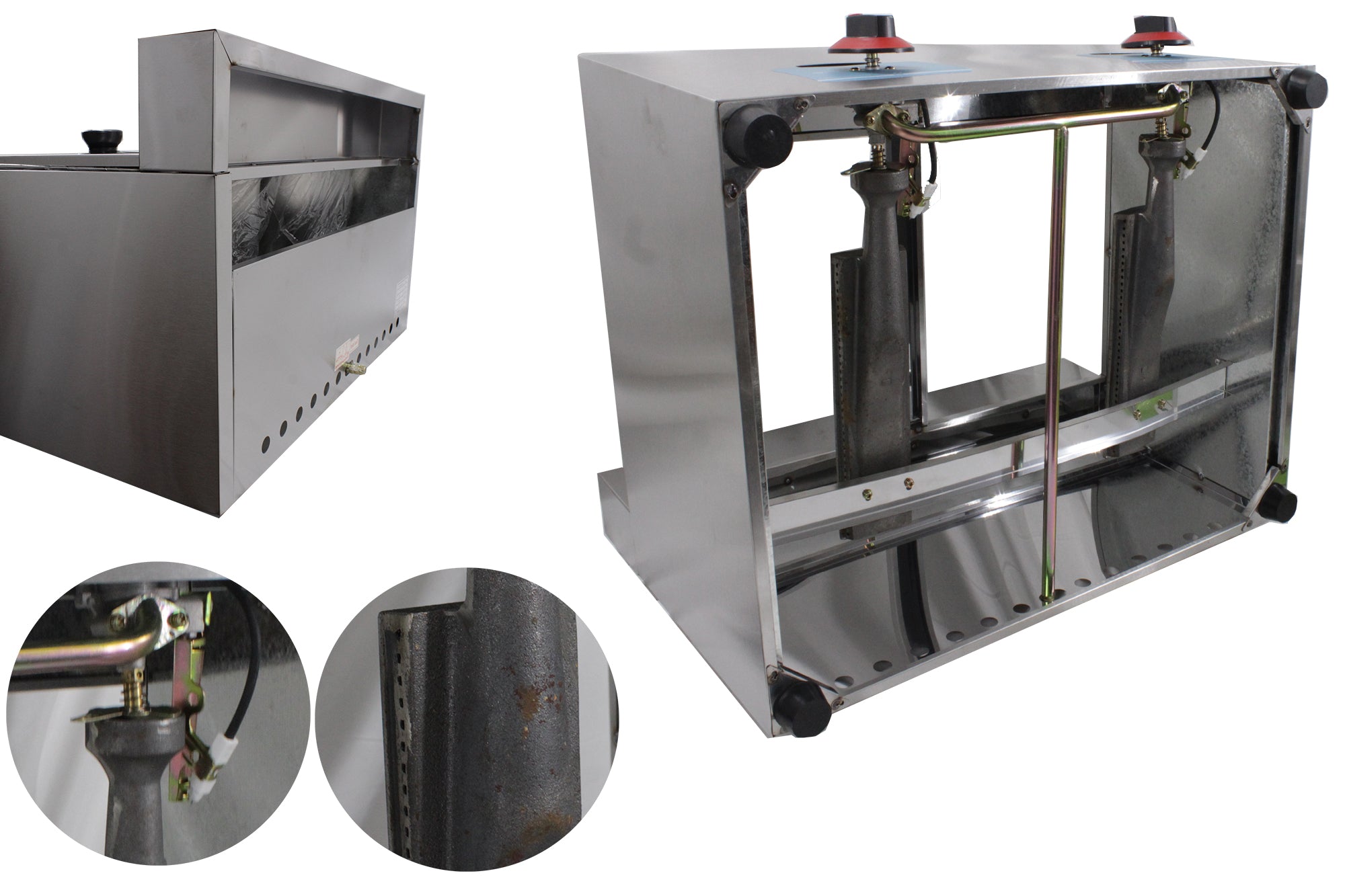12 Liter Double Pan Commercial Gas Fryer with Tube Burners