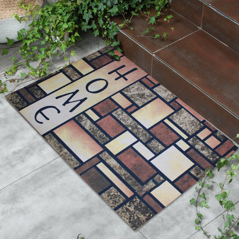 75cm x 45cm Non-Slip Imitation Felt Indoor & Outdoor Door Mat - Marble Home