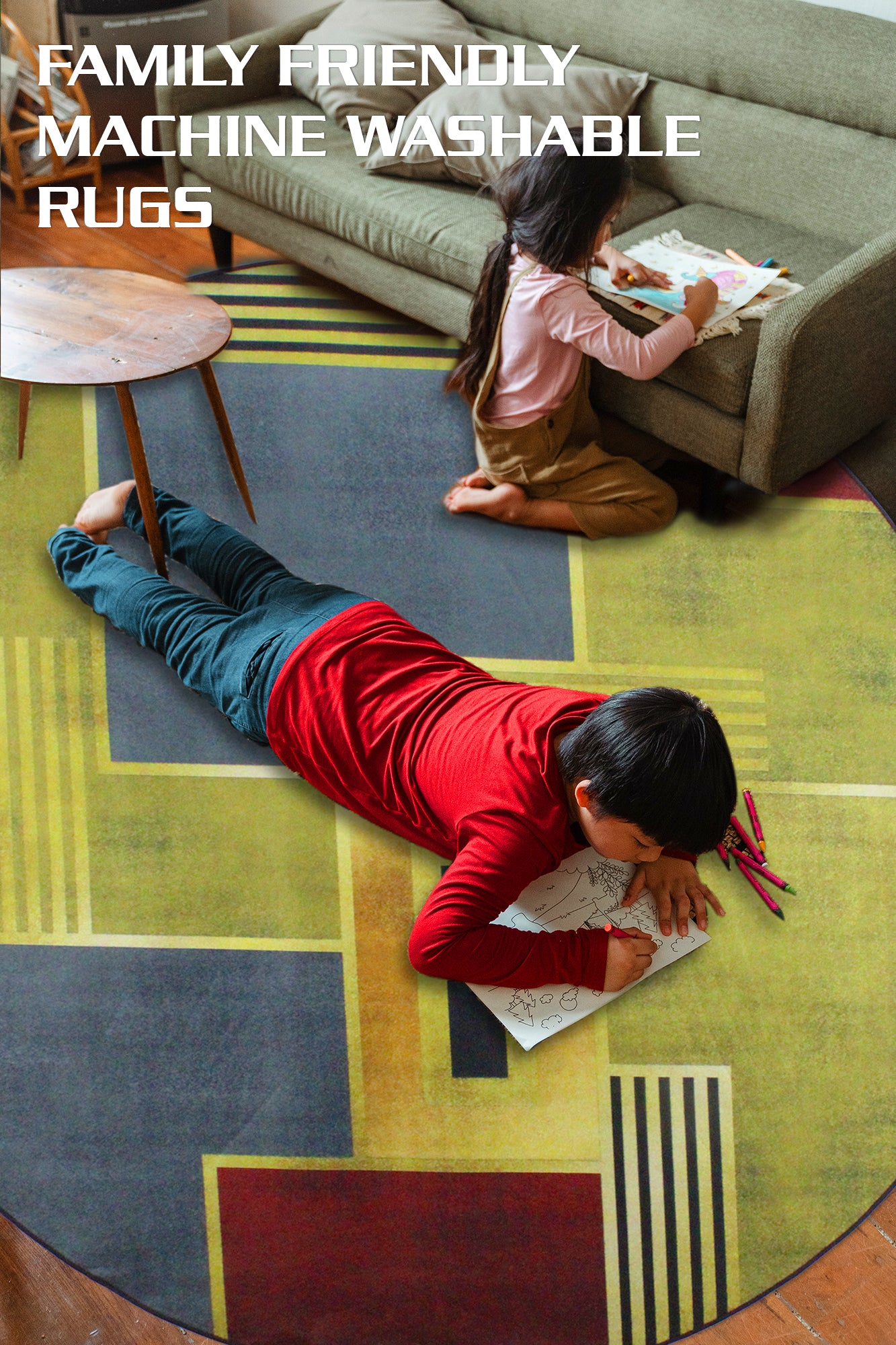 160cm Round LMA Branded 3D Printed Area Rug Lightweight - R52