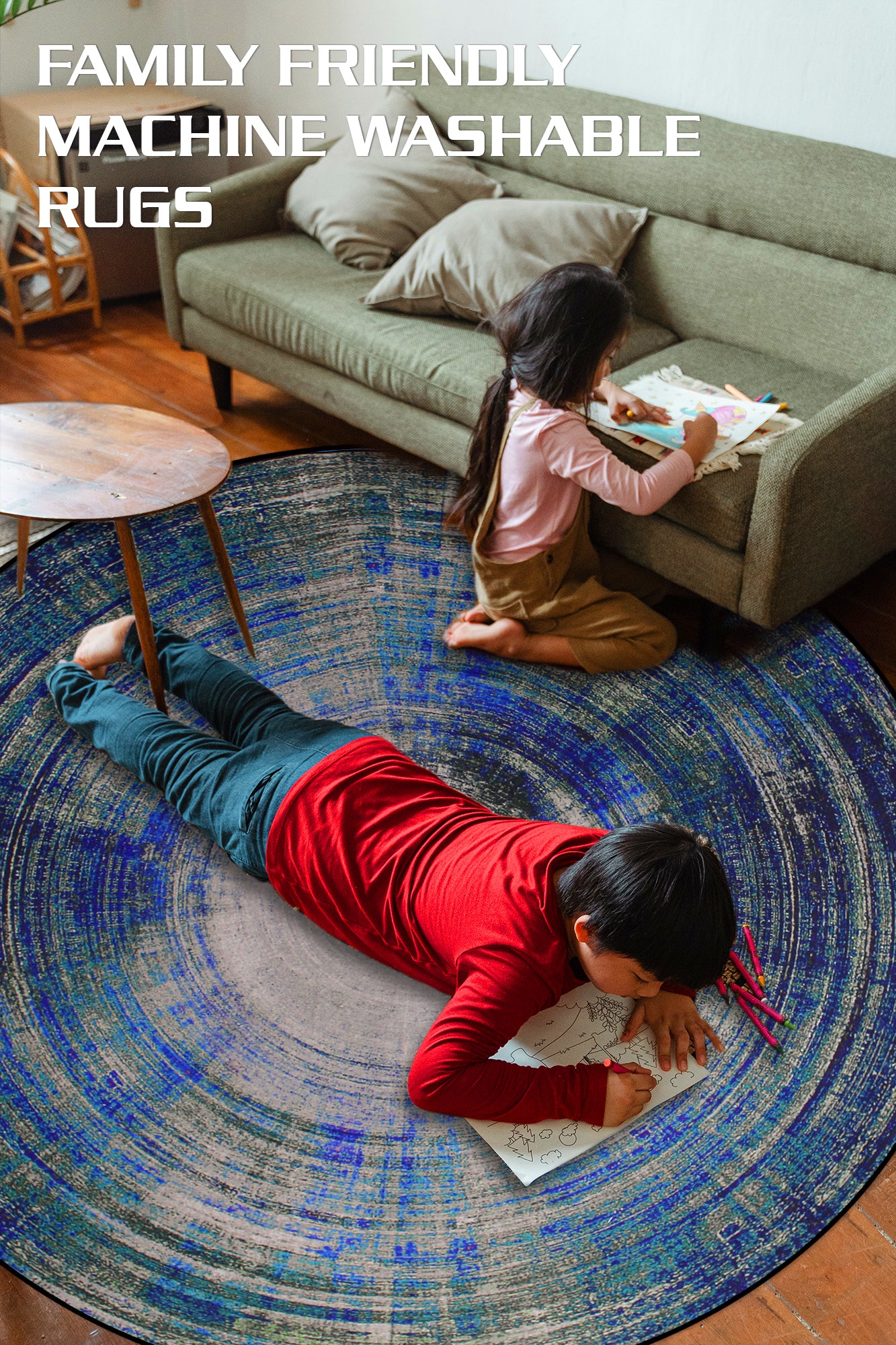 160cm Round LMA Branded 3D Printed Area Rug Lightweight - RCX29