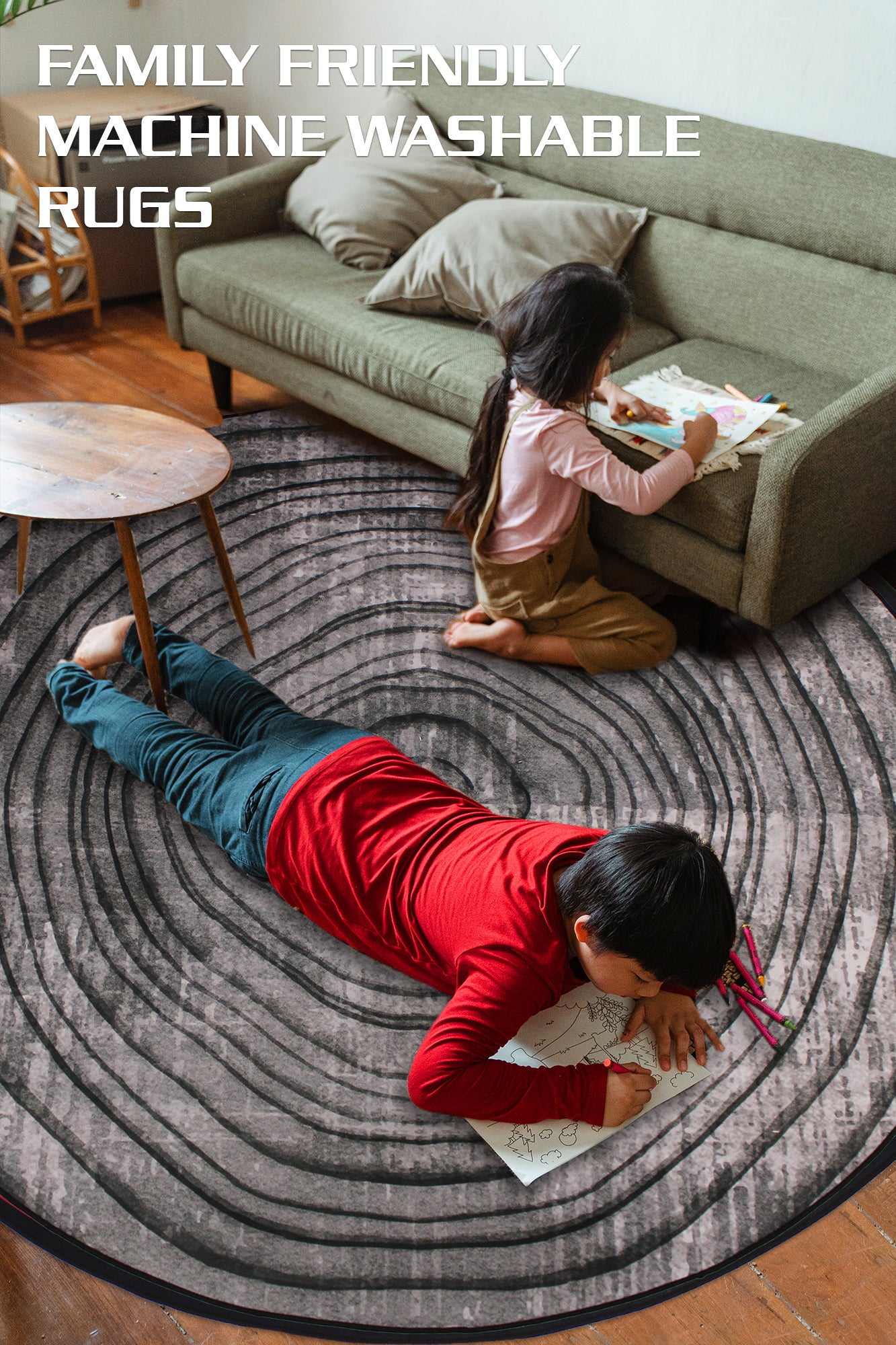 160cm Round LMA Branded 3D Printed Area Rug Lightweight - RCX45