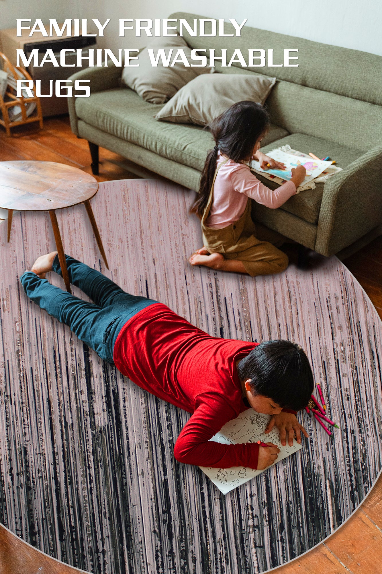 160cm Round LMA Branded 3D Printed Area Rug Lightweight - RCX54